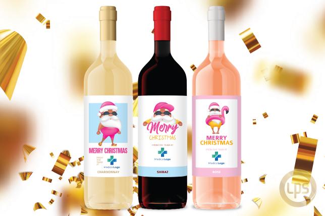 christmas wine labels