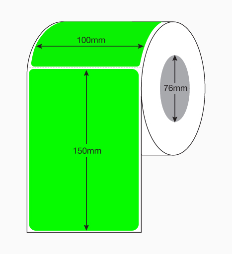 Blank Fluoro Labels 100mm x 150mm – 1,000 Per Roll