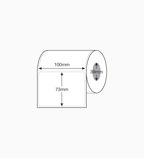Blank 100mm x 73mm TOP COATED Thermal Direct Labels: 1000 per roll