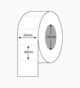 White Blank Labels 40mm x 30mm – 2,000 Per Roll