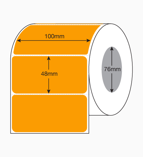 Blank Fluoro Labels 100mm x 48mm – 2,000 Per Roll
