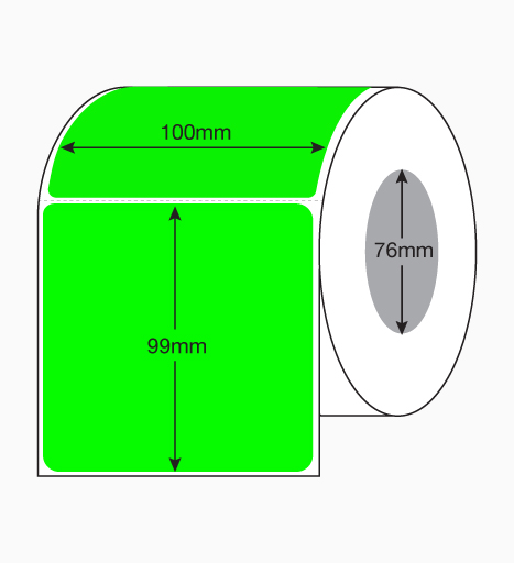 Blank Fluoro Labels 100mm x 99mm – 1,000 Per Roll